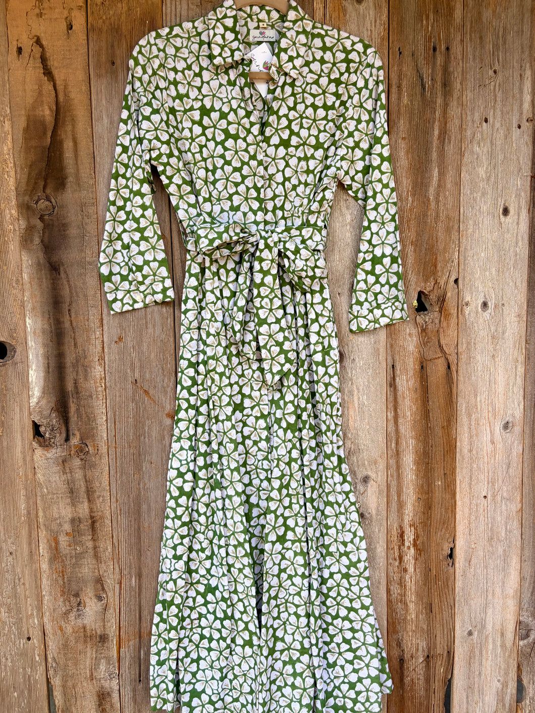 green maxi shirt dress – Sundarastyle Green floral print dress