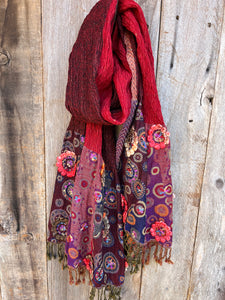 Handmade embroidered scarf