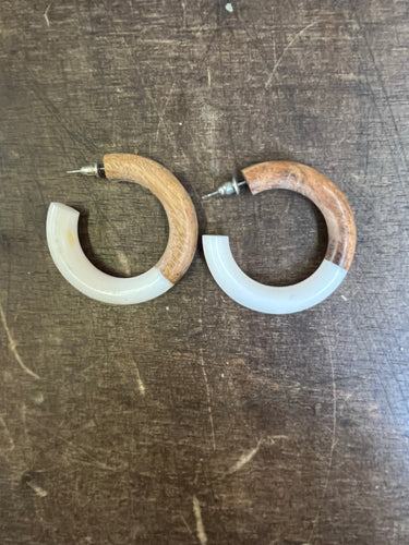 Wooden hoop earrings