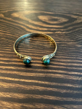 Load image into Gallery viewer, Brass adjustable bracelet with colored stone