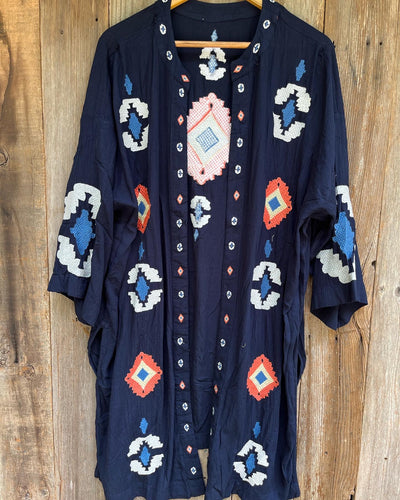 Embroidered kimono